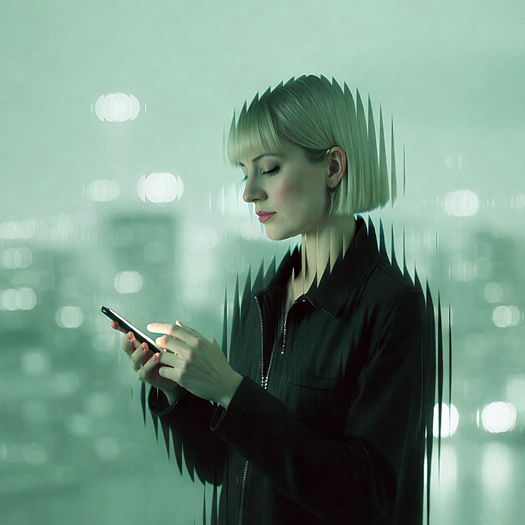 Business owner using mobile banking app